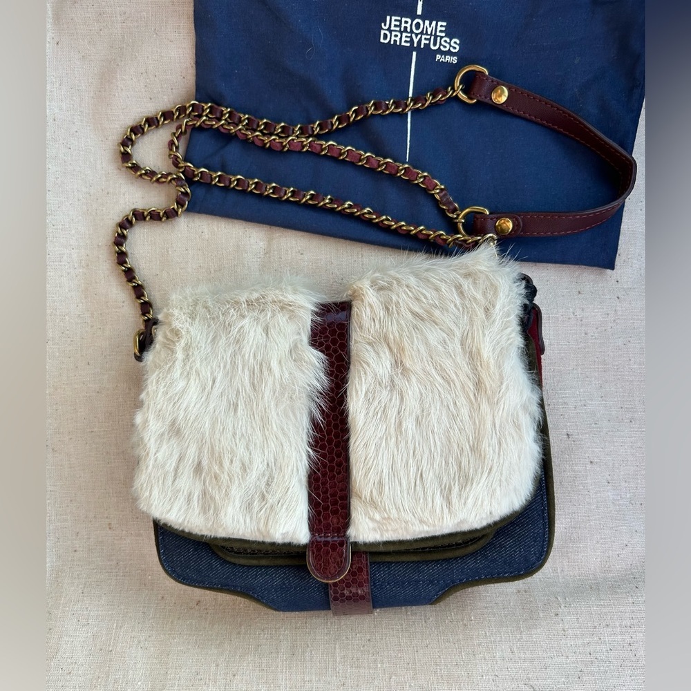 The goat 🐐 Authentic Jerome Dreyfuss Paris crossbody bag goat rabbit snakeskin